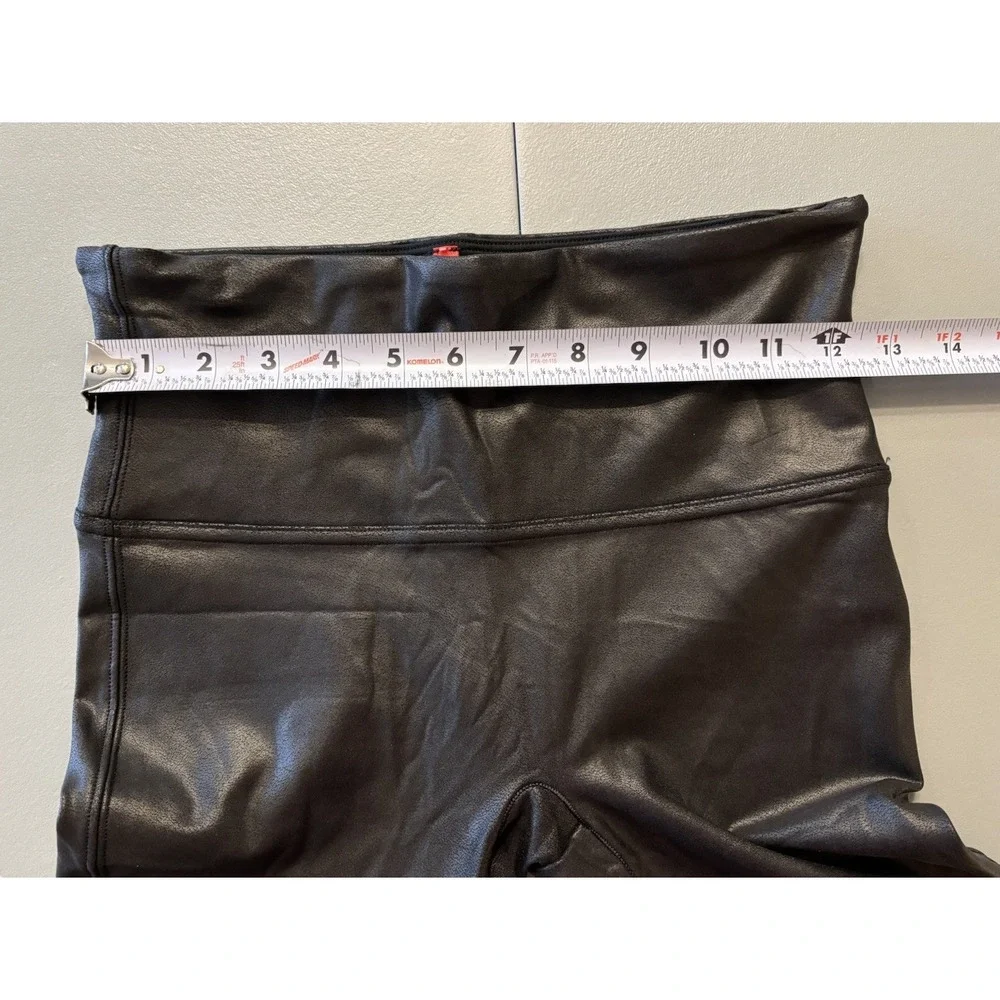 Spanx Black Faux‎ Leather Mid Rise Leggings Sz M 2437